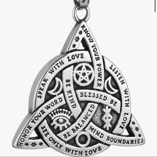 Witches Knot Necklace Silver