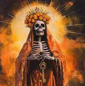 Santa Muerte Road Opening oil by Brujeriagirl